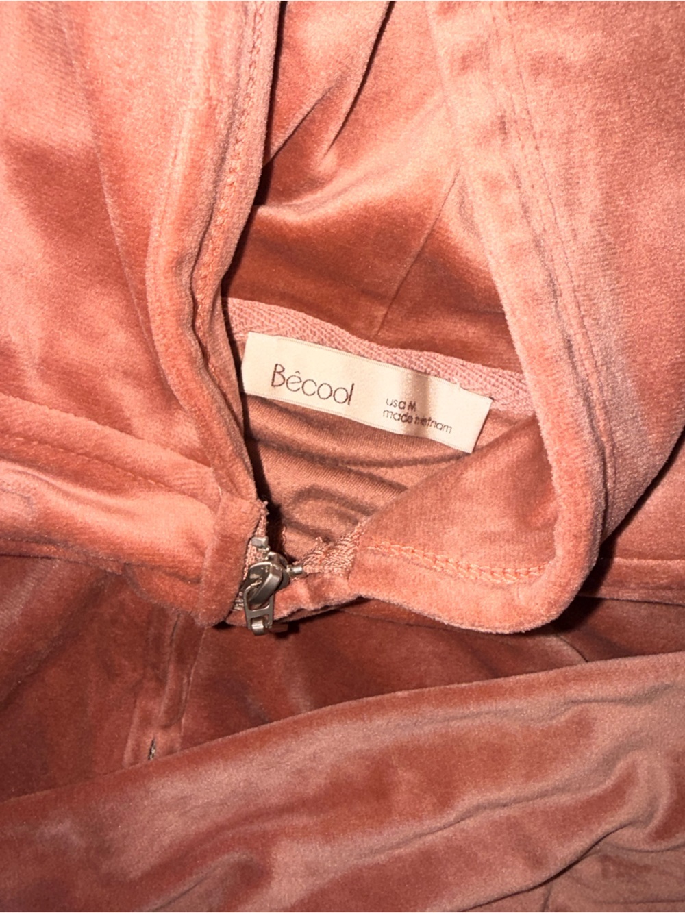BE COOL Plush Zip Hoodie in Rose Clay - Picture 4 of 4